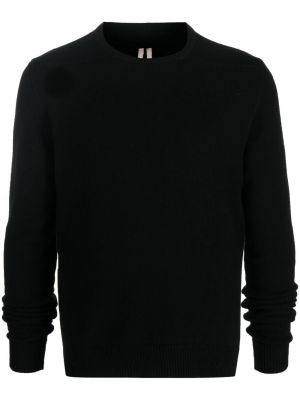 Kašmira vilnas džemperis ar apaļu kakla izgriezumu Rick Owens melns