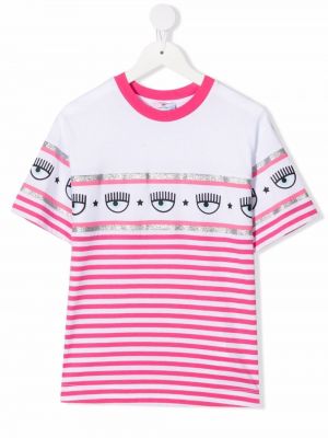 Puuvilla t-paita tytöille Chiara Ferragni Kids valkoinen