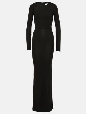 Асимметричное длинное платье из джерси Alex Perry черное