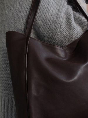 Кожаная сумка через плечо из искусственной кожи Bi̇panya коричневая