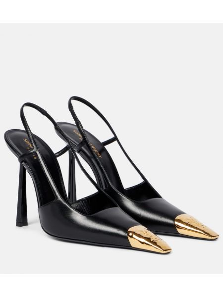 Slingback lær stropper pumper Saint Laurent svart