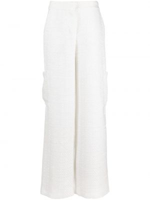 Pantaloni dritti in tweed Kalmanovich bianco