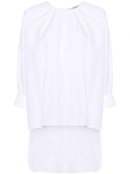 Плисирана блуза с кръгло деколте 's Max Mara бяло