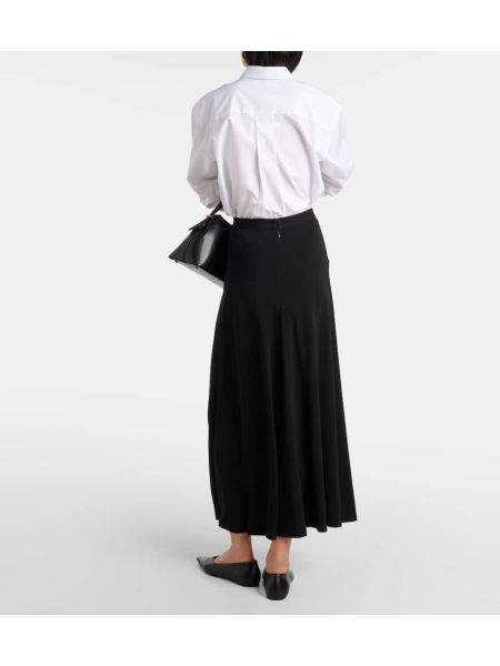 Dlouhá sukně jersey Totême černé