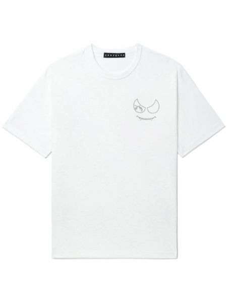 Kokvilnas t-krekls ar izšuvumiem Roar balts