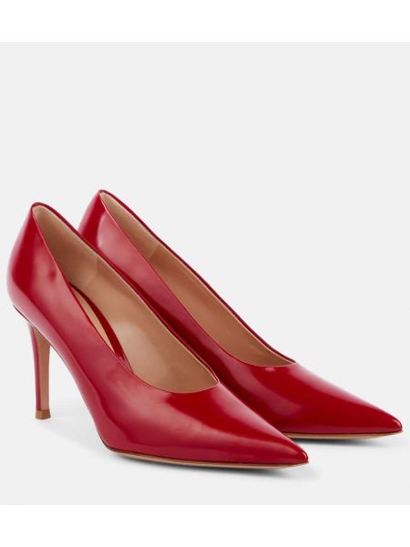 Pantofi cu toc din piele Gianvito Rossi roșu