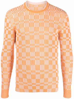 Sweat en tricot à imprimé Jacquemus orange