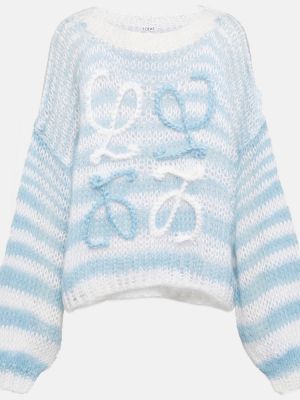 Moherowy sweter w paski Loewe