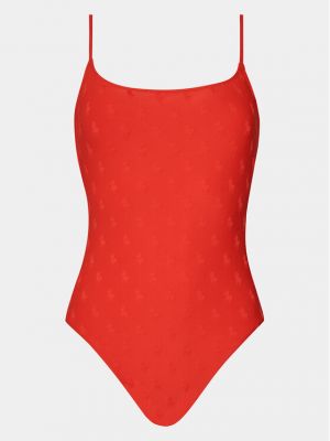 Egyrészes fürdőruha Polo Ralph Lauren piros