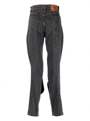 Low waist jeans ausgestellt mit drapierungen Y/project grau