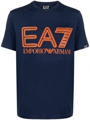 Koszulka z dżerseju Ea7 Emporio Armani niebieska