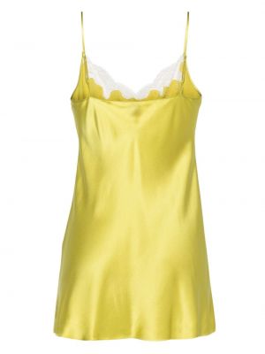 Nėriniuotas šilkinis suknele Carine Gilson geltona
