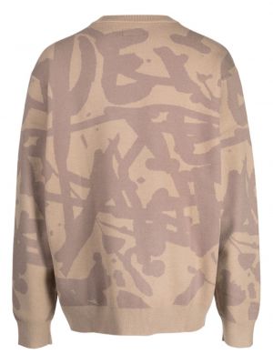 Sweter z nadrukiem z okrągłym dekoltem Izzue brązowy