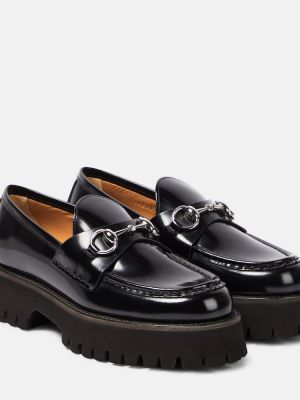Δερμάτινα loafers Gucci μαύρο