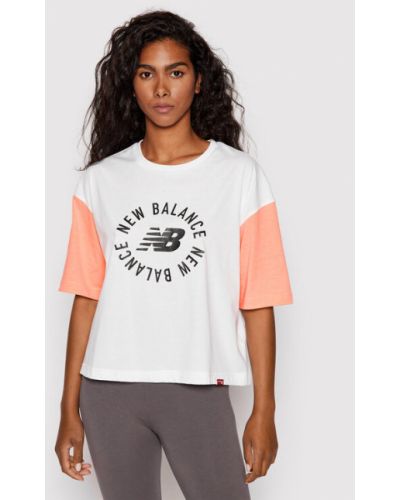 Laza szabású póló New Balance - fehér
