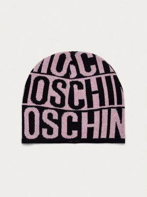 Шерстяная шапка Moschino розовая