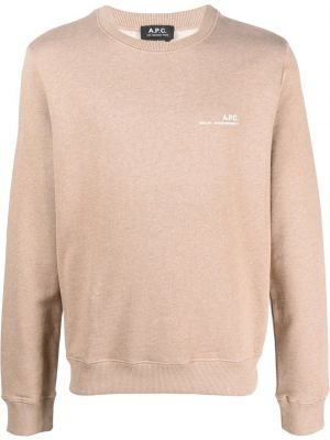 Sweatshirt mit rundhalsausschnitt mit print A.p.c. beige