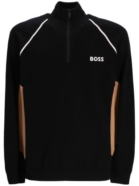 Broderet kort sweater Boss sort