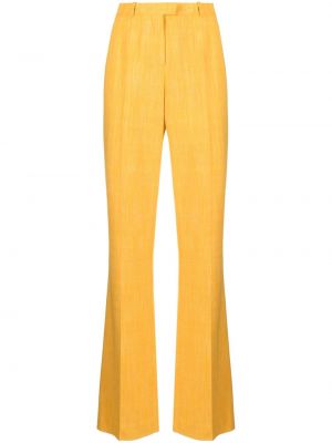 Viskózové rovné kalhoty s knoflíky s páskem Etro - žlutá
