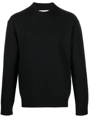 Czarny pulower z okrągłym dekoltem Jil Sander