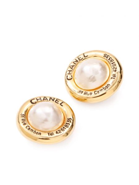Kolczyki z perełkami Chanel Pre-owned złote