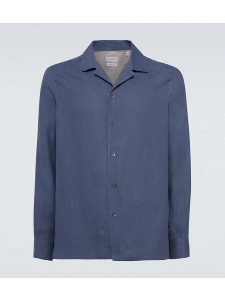 Marškiniai Brunello Cucinelli mėlyna