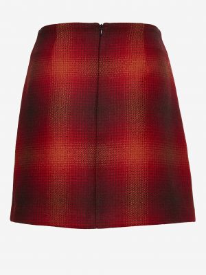 Kostkované vlněné mini sukně Tommy Hilfiger červené