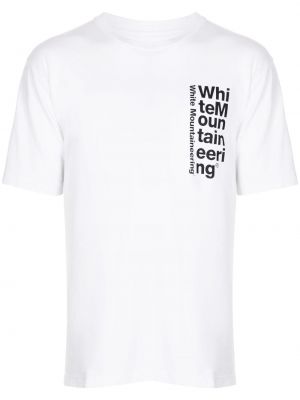T-shirt en coton à imprimé White Mountaineering blanc
