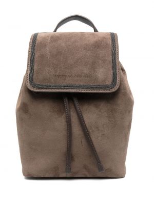 Semišový batoh Brunello Cucinelli hnědý