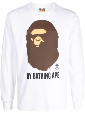 Βαμβακερή μπλούζα με σχέδιο A Bathing Ape® λευκό