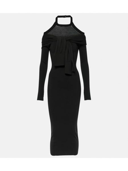 Vestido largo de lana Jacquemus negro