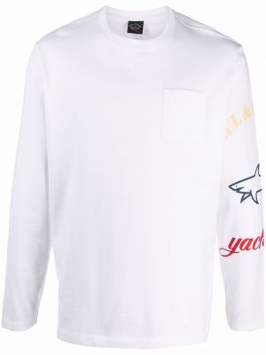 Camiseta de manga larga manga larga Paul & Shark blanco