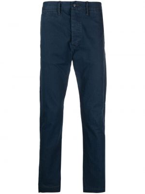 Pantaloni cu picior drept slim fit din bumbac cu model herringbone Ralph Lauren Rrl albastru
