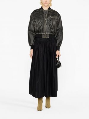 Kožená bunda s oděrkami Acne Studios černá