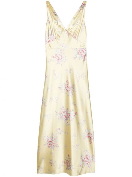 Maksi haljina s cvjetnim printom s printom Aspesi žuta