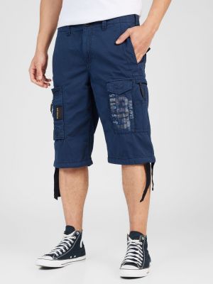 Pantaloni cargo cu buzunare Camp David albastru