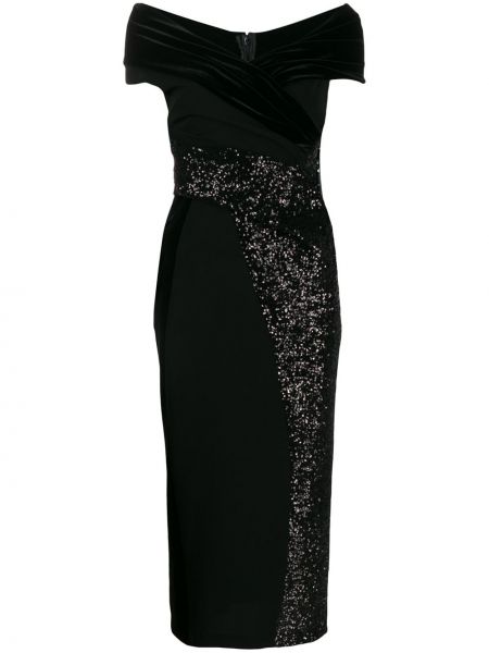 Коктейлна рокля с пайети Talbot Runhof черно