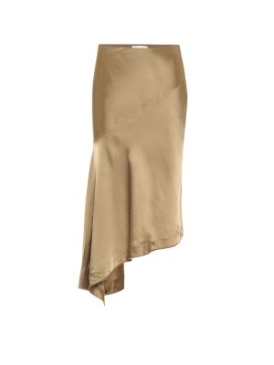 Saténové midi sukně s vysokým pasem Helmut Lang - zlato