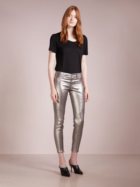 Spodnie Versace Jeans srebrne