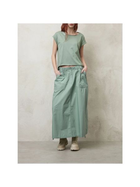 Długa spódnica bawełniana Blauer zielona