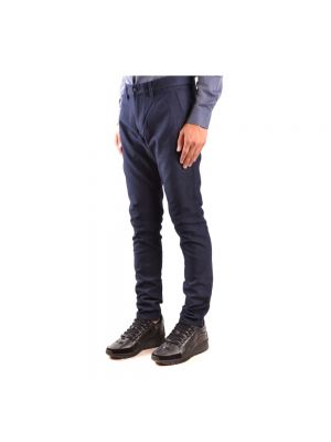 Pantalones chinos de algodón Emporio Armani azul