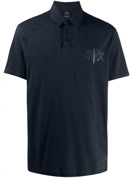 Poloskjorte med print Armani Exchange blå