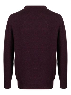 Sweter wełniany z okrągłym dekoltem Barbour fioletowy