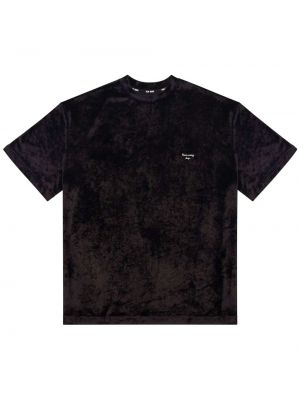 T-shirt con scollo tondo Team Wang Design nero