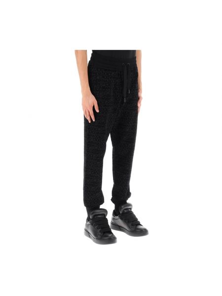 Spodnie sportowe z nadrukiem Dolce And Gabbana czarne