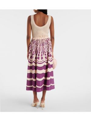Midi sukně s potiskem La Doublej fialové