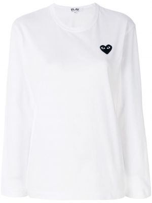 Jersey de tela jersey con corazón Comme Des Garçons Play blanco