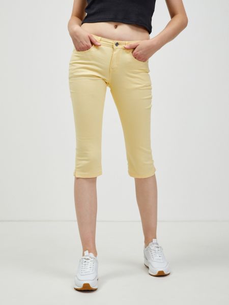 Slim fit kalhoty Camaieu žluté