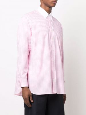 Koszula na guziki w kratkę puchowa Mackintosh różowa