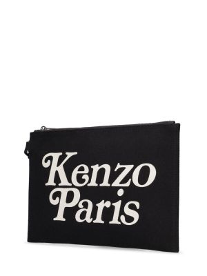 Bolso clutch de algodón Kenzo Paris negro